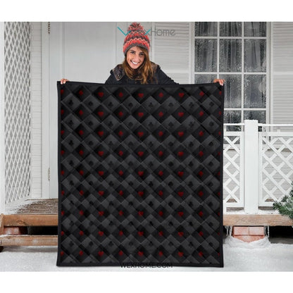 Casino Cards Suits Pattern Print Design 05 Premium Quilt