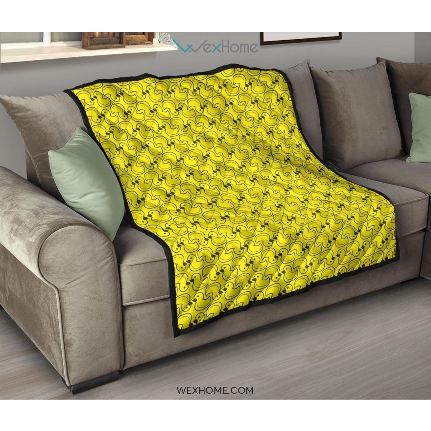 Duck Toy Pattern Print Design 02 Premium Quilt