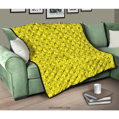 Duck Toy Pattern Print Design 02 Premium Quilt