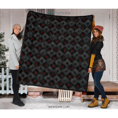 Casino Cards Suits Pattern Print Design 05 Premium Quilt