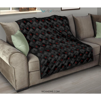 Casino Cards Suits Pattern Print Design 05 Premium Quilt