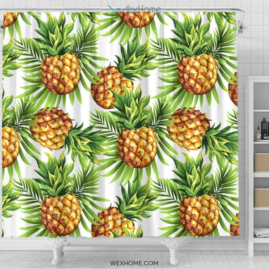 Pineapple Fruit Decor Unique Design Shower Curtain