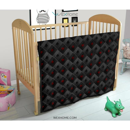 Casino Cards Suits Pattern Print Design 05 Premium Quilt