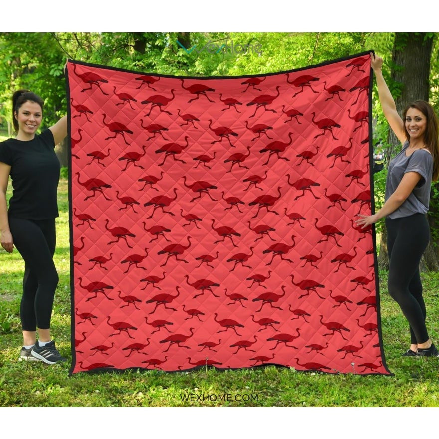Ostrich Pattern Print Design 03 Premium Quilt