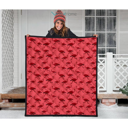 Ostrich Pattern Print Design 03 Premium Quilt