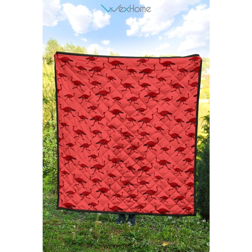 Ostrich Pattern Print Design 03 Premium Quilt