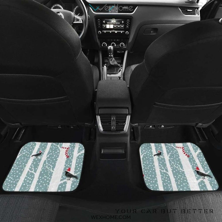 Crows Christmas Hat Scarf Front And Back Car Mats  Best Car Gift 2021