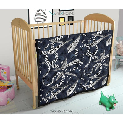 Piano Pattern Print Design 02 Premium Quilt