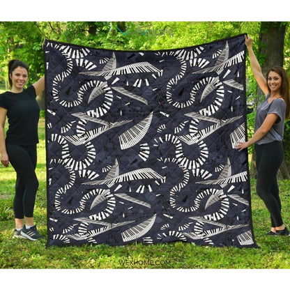 Piano Pattern Print Design 02 Premium Quilt