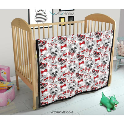 Yorkshire Terrier Pattern Print Design 04 Premium Quilt