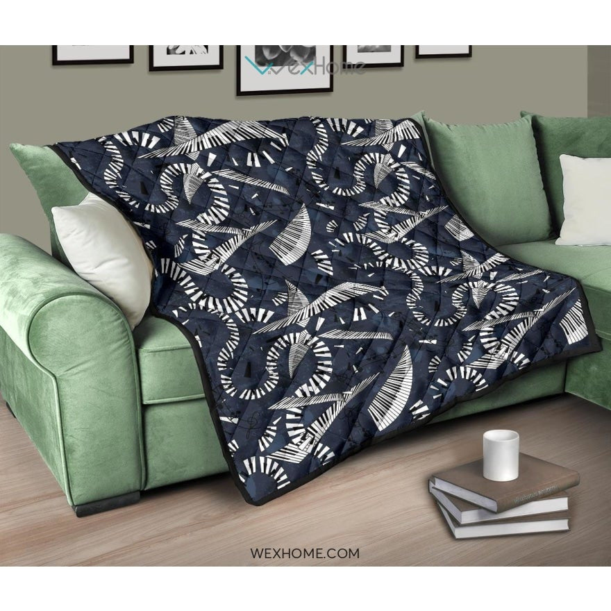 Piano Pattern Print Design 02 Premium Quilt