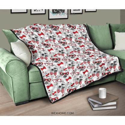 Yorkshire Terrier Pattern Print Design 04 Premium Quilt