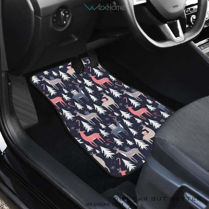 Deers Winter Christmas Pattern Front And Back Car Mats  Best Car Gift 2021