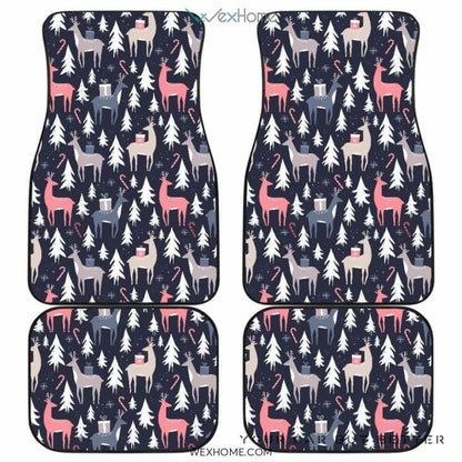 Deers Winter Christmas Pattern Front And Back Car Mats  Best Car Gift 2021