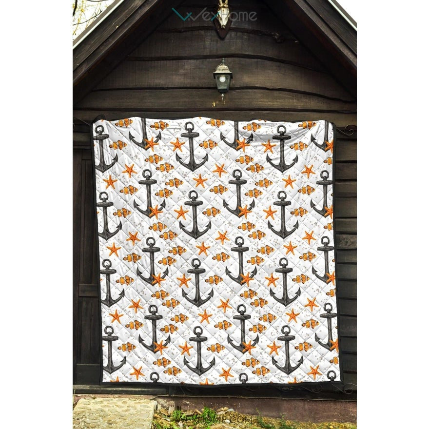 Clown Fish Pattern Print Design 02 Premium Quilt