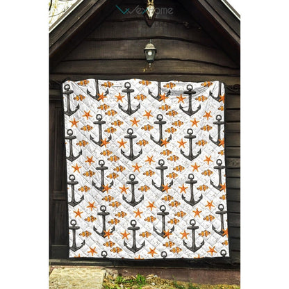 Clown Fish Pattern Print Design 02 Premium Quilt