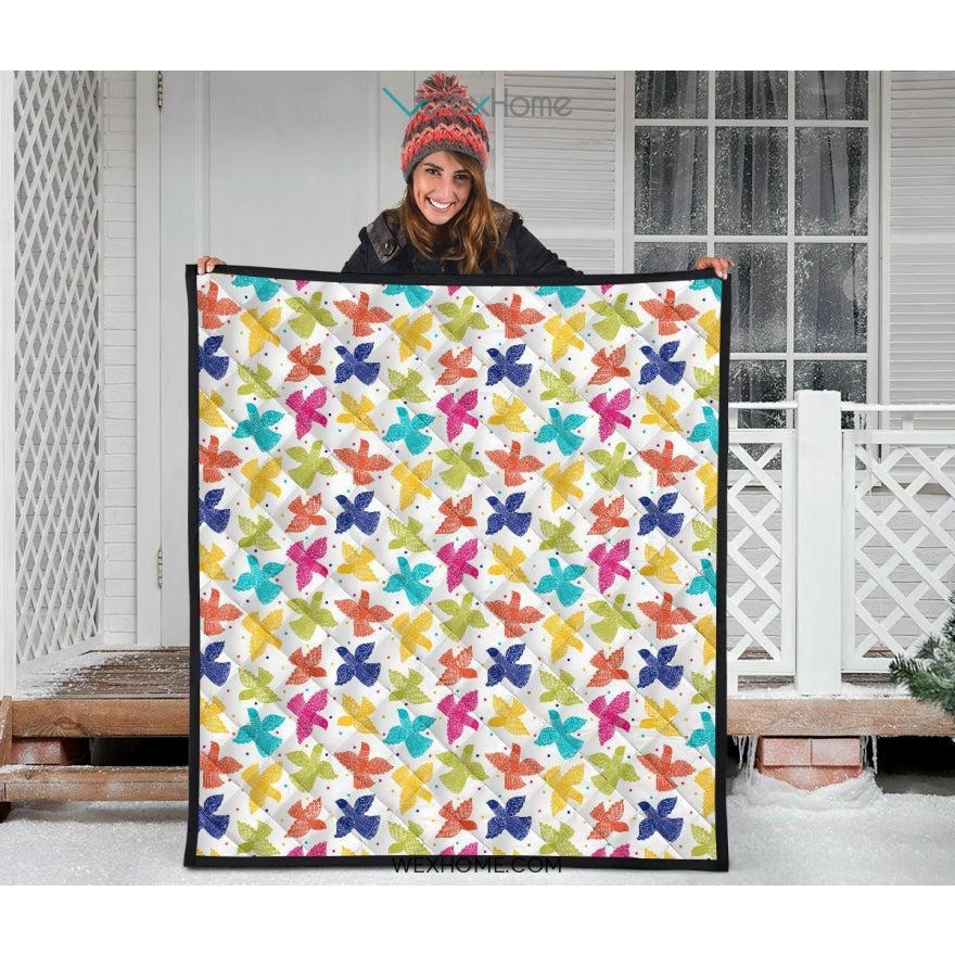 Pigeon Pattern Print Design 01 Premium Quilt