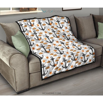Clown Fish Pattern Print Design 02 Premium Quilt
