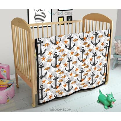 Clown Fish Pattern Print Design 02 Premium Quilt
