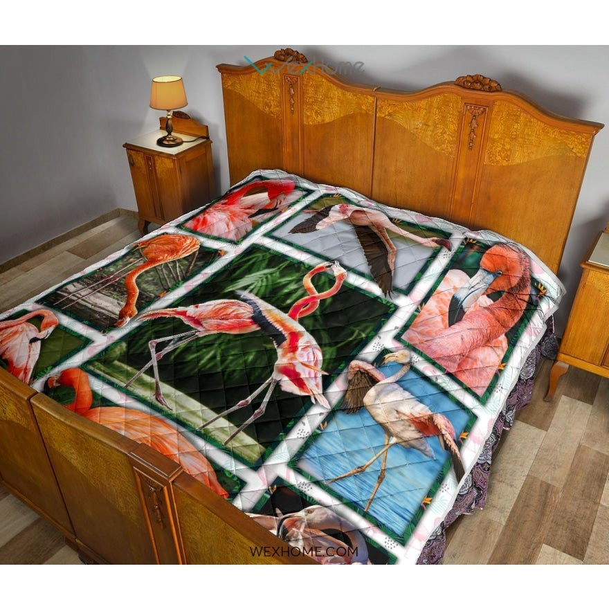 WEXHOME 3D Flamingo Premium Quilt