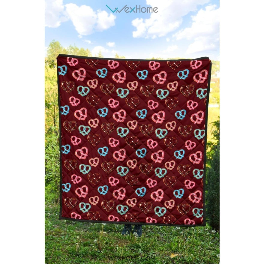 Pretzels Pattern Print Design 05 Premium Quilt