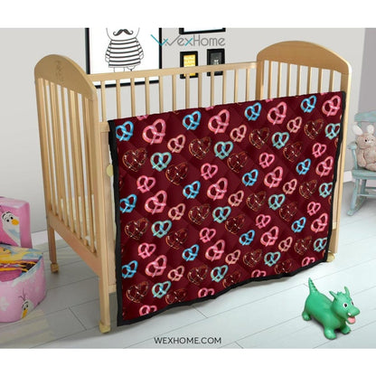 Pretzels Pattern Print Design 05 Premium Quilt