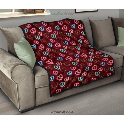 Pretzels Pattern Print Design 05 Premium Quilt