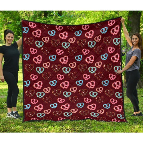 Pretzels Pattern Print Design 05 Premium Quilt
