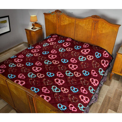 Pretzels Pattern Print Design 05 Premium Quilt