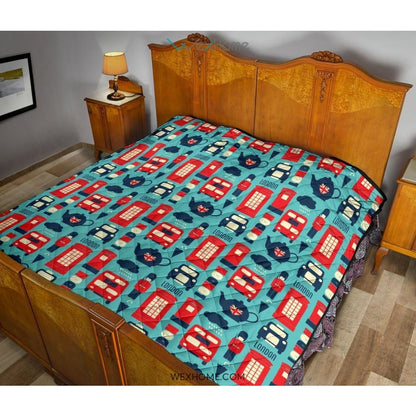 British Pattern Print Design 04 Premium Quilt