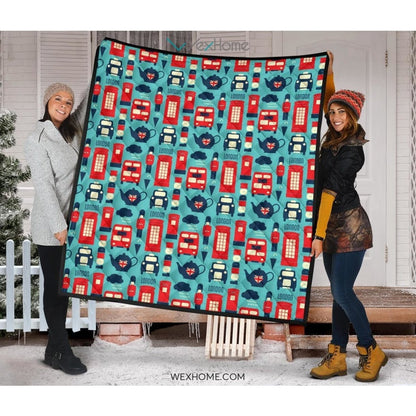 British Pattern Print Design 04 Premium Quilt