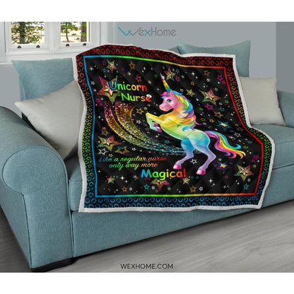 Unicorn Nurse More Magical Premium Quilt