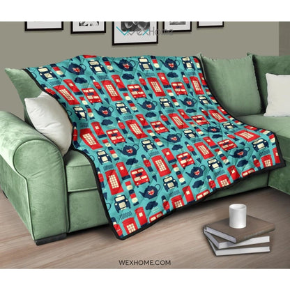 British Pattern Print Design 04 Premium Quilt