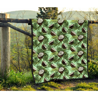 Coconut Pattern Print Design 02 Premium Quilt