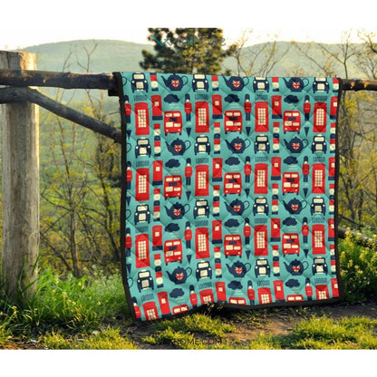 British Pattern Print Design 04 Premium Quilt