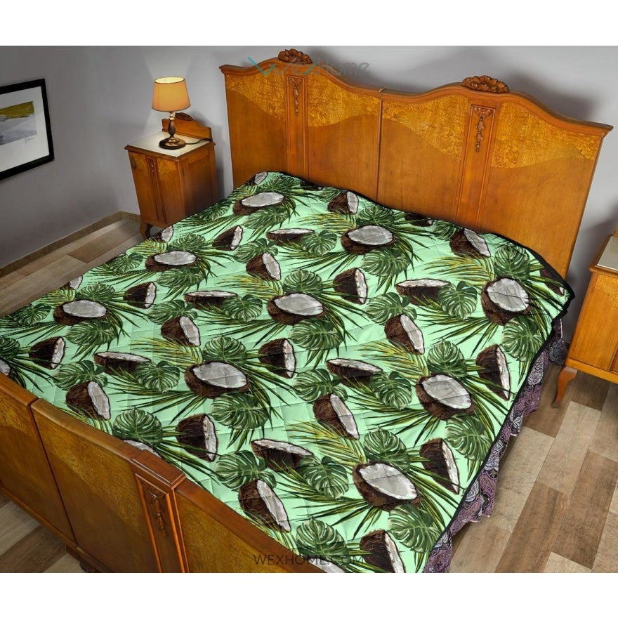 Coconut Pattern Print Design 02 Premium Quilt