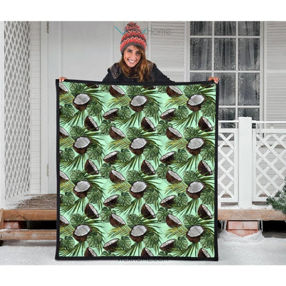 Coconut Pattern Print Design 02 Premium Quilt