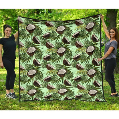 Coconut Pattern Print Design 02 Premium Quilt
