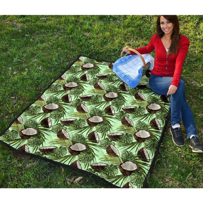 Coconut Pattern Print Design 02 Premium Quilt