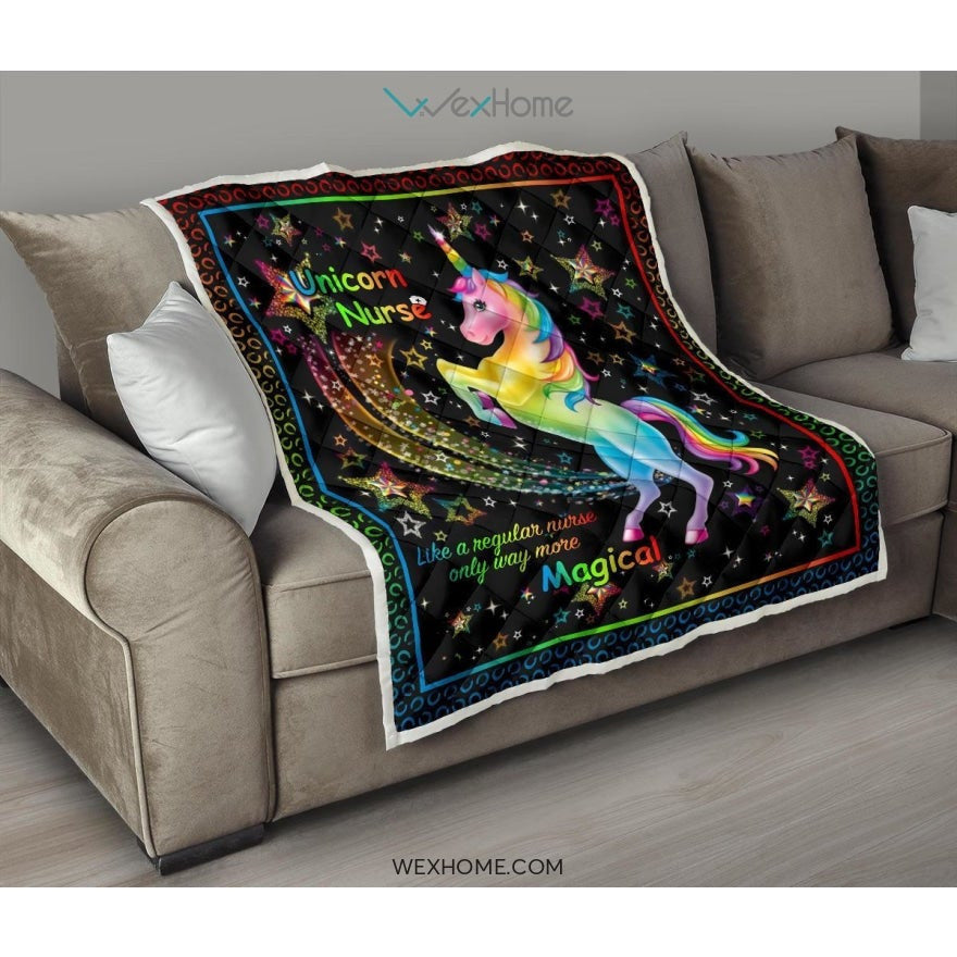 Unicorn Nurse More Magical Premium Quilt