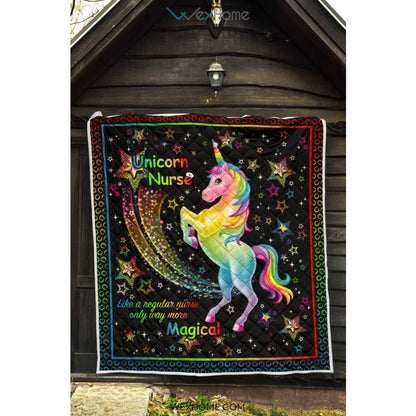 Unicorn Nurse More Magical Premium Quilt