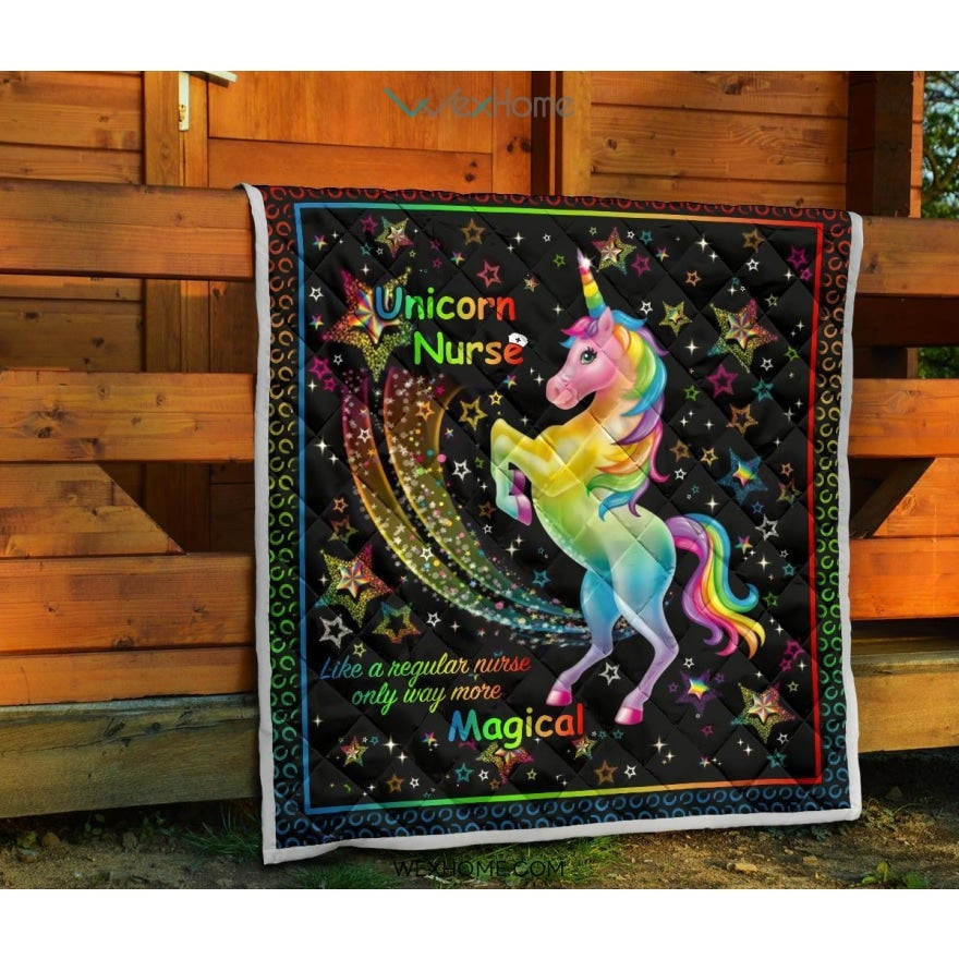 Unicorn Nurse More Magical Premium Quilt