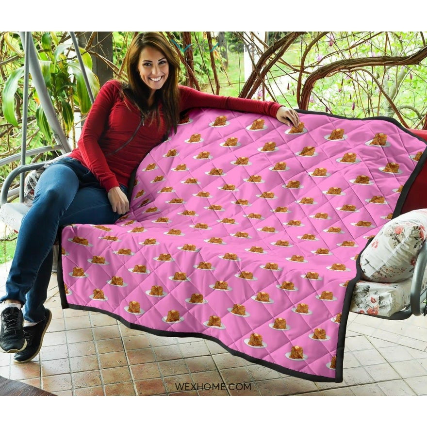 Pancake Pattern Print Design 04 Premium Quilt