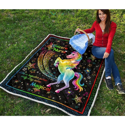 Unicorn Nurse More Magical Premium Quilt