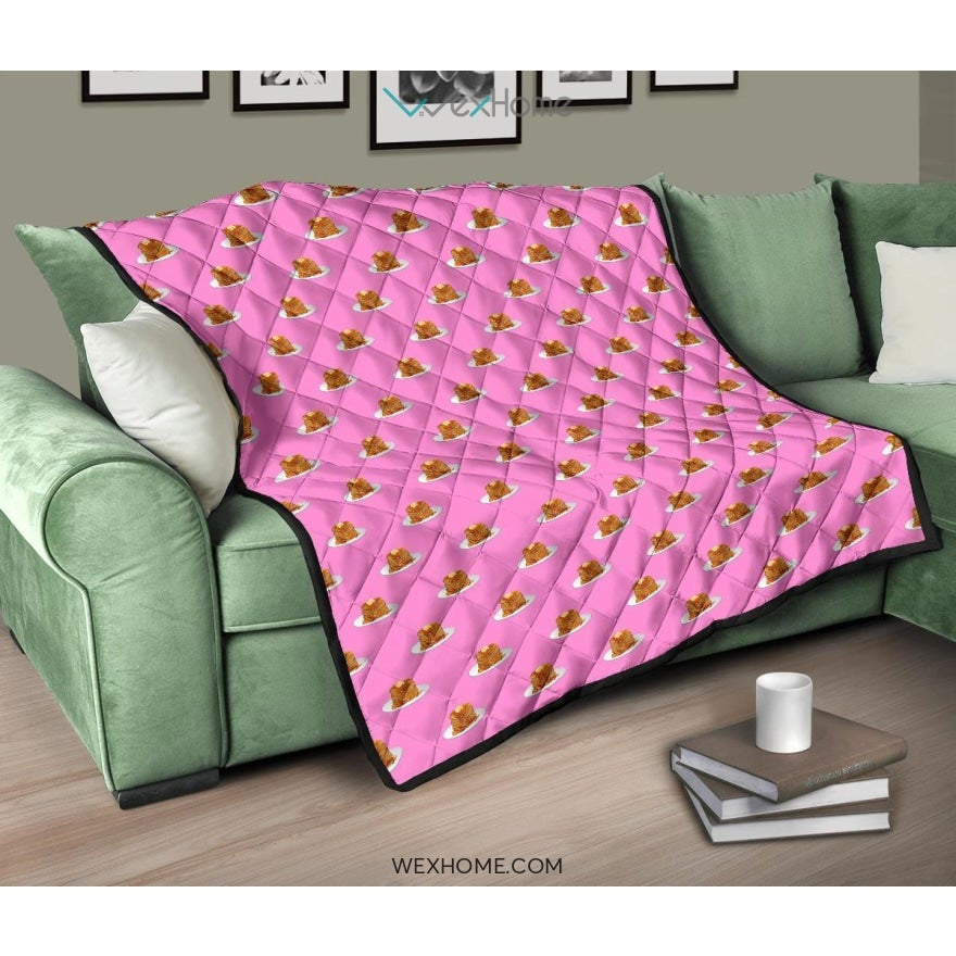 Pancake Pattern Print Design 04 Premium Quilt