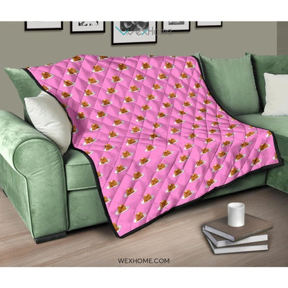Pancake Pattern Print Design 04 Premium Quilt