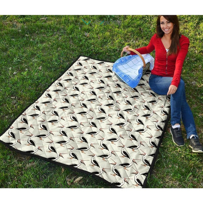 Pelican Pattern Print Design 02 Premium Quilt