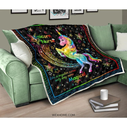 Unicorn Nurse More Magical Premium Quilt