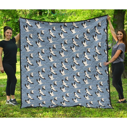 Seagull Pattern Print Design 04 Premium Quilt