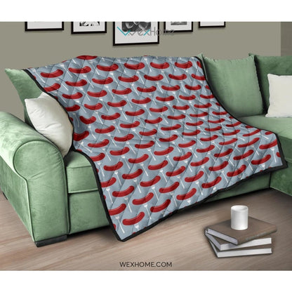Sausage Pattern Print Design 02 Premium Quilt
